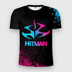 Мужская спорт-футболка Hitman - neon gradient