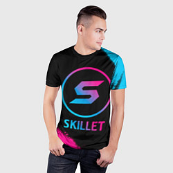 Футболка спортивная мужская Skillet - neon gradient, цвет: 3D-принт — фото 2