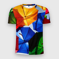 Футболка спортивная мужская Разноцветные зонтики, цвет: 3D-принт