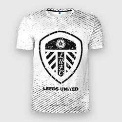Мужская спорт-футболка Leeds United с потертостями на светлом фоне
