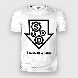 Мужская спорт-футболка System of a Down glitch на светлом фоне