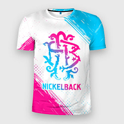 Мужская спорт-футболка Nickelback neon gradient style
