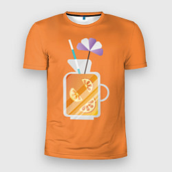 Мужская спорт-футболка Апельсиновый сок - Оранжевая версия