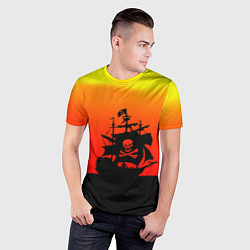 Футболка спортивная мужская Пиратский корабль на закате, цвет: 3D-принт — фото 2