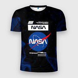Мужская спорт-футболка Nasa - синее пламя