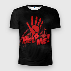 Футболка спортивная мужская Кровавая надпись, цвет: 3D-принт