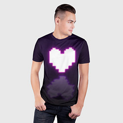 Футболка спортивная мужская Undertale heart neon, цвет: 3D-принт — фото 2