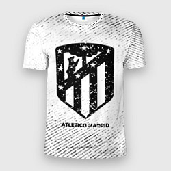 Мужская спорт-футболка Atletico Madrid с потертостями на светлом фоне