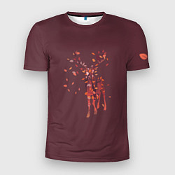 Мужская спорт-футболка Осенний олень с птицей
