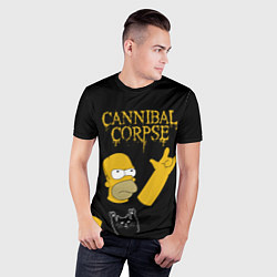 Футболка спортивная мужская Cannibal Corpse Симпсоны Гомер рокер, цвет: 3D-принт — фото 2