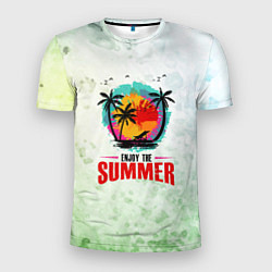 Мужская спорт-футболка Солнце- пальмы