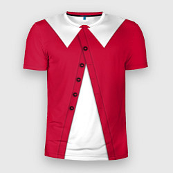 Мужская спорт-футболка Новогодний костюм Буратино Красная курточка