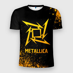 Мужская спорт-футболка Metallica - gold gradient