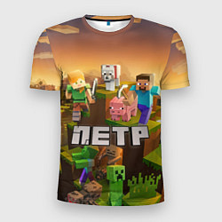 Мужская спорт-футболка Петр Minecraft