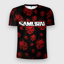 Мужская спорт-футболка Samurai - Красный паттерн - Cyberpunk