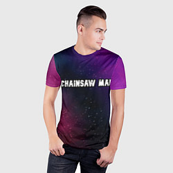 Футболка спортивная мужская Chainsaw Man gradient space, цвет: 3D-принт — фото 2