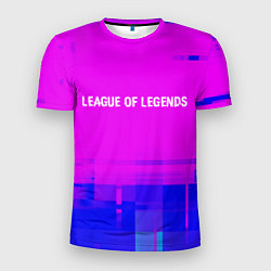 Мужская спорт-футболка League of Legends glitch text effect: символ сверх