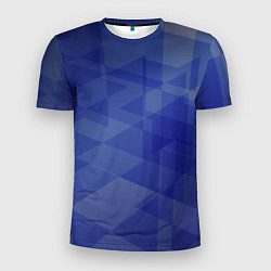 Футболка спортивная мужская Абстрактные синие прямоугольные фигуры, цвет: 3D-принт