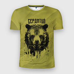 Мужская спорт-футболка Сердитый медведь - рисунок