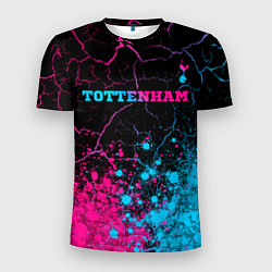 Мужская спорт-футболка Tottenham - neon gradient: символ сверху
