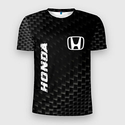 Футболка спортивная мужская Honda карбоновый фон, цвет: 3D-принт