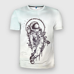 Мужская спорт-футболка Космонавт в скафандре