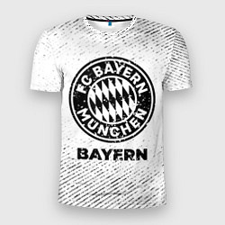 Мужская спорт-футболка Bayern с потертостями на светлом фоне