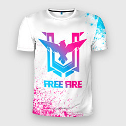 Мужская спорт-футболка Free Fire neon gradient style