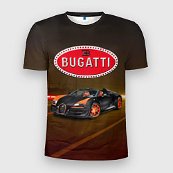 Мужская спорт-футболка Bugatti на ночной дороге