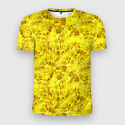 Футболка спортивная мужская Жёлтый лёд - текстура, цвет: 3D-принт