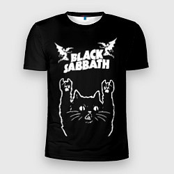 Мужская спорт-футболка Black Sabbath рок кот