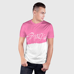 Футболка спортивная мужская Stray Kids pink and white, цвет: 3D-принт — фото 2