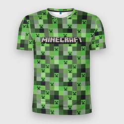 Мужская спорт-футболка Minecraft - пиксельные лица