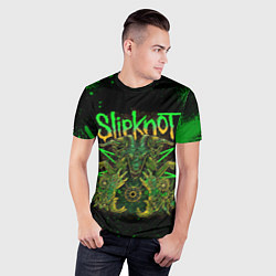 Футболка спортивная мужская Slipknot green satan, цвет: 3D-принт — фото 2