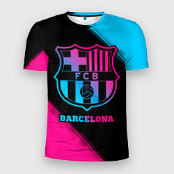 Мужская спорт-футболка Barcelona - neon gradient