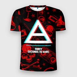 Мужская спорт-футболка Thirty Seconds to Mars rock glitch