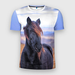 Мужская спорт-футболка Черный конь