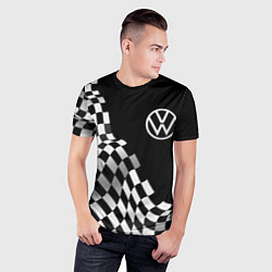 Футболка спортивная мужская Volkswagen racing flag, цвет: 3D-принт — фото 2