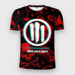 Мужская спорт-футболка Three Days Grace rock glitch