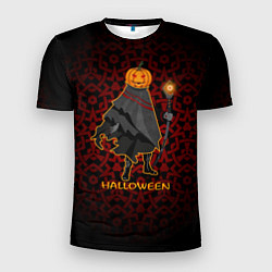Мужская спорт-футболка Тыква вампир приглашает на хэллоуин