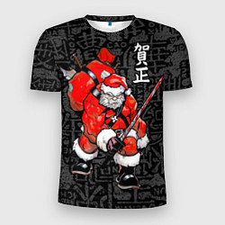 Мужская спорт-футболка Santa Claus Samurai
