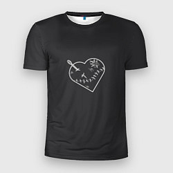Мужская спорт-футболка Раненное сердце в швах