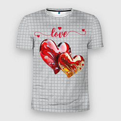 Мужская спорт-футболка Love - сердечки