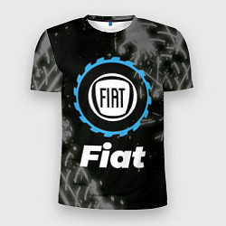 Мужская спорт-футболка Fiat в стиле Top Gear со следами шин на фоне