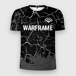 Мужская спорт-футболка Warframe glitch на темном фоне: символ сверху