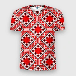 Футболка спортивная мужская Белорусская вышивка - орнамент, цвет: 3D-принт