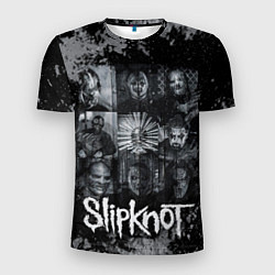 Мужская спорт-футболка Slipknot black & white style
