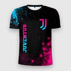 Футболка спортивная мужская Juventus - neon gradient: надпись, символ, цвет: 3D-принт