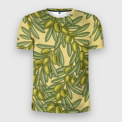 Мужская спорт-футболка Винтажные ветви оливок