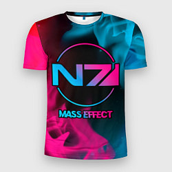 Мужская спорт-футболка Mass Effect - neon gradient